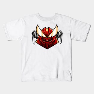 samurai robot head vector character Kids T-Shirt